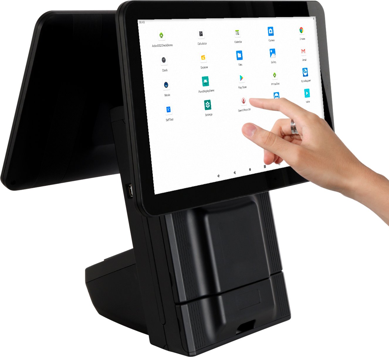 M9A Dual 15.6” Android Countertop POS System with Receipt Printer
