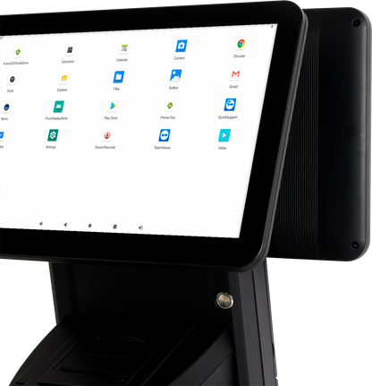 M9A Dual 15.6” Android Countertop POS System with Receipt Printer
