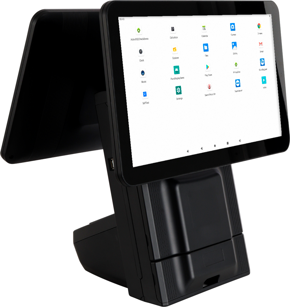 M9A Dual 15.6” Android Countertop POS System with Receipt Printer