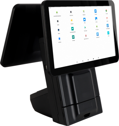 M9A Dual 15.6” Android Countertop POS System with Receipt Printer