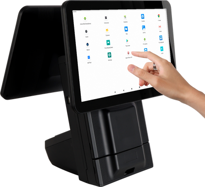 M9A Dual 15.6” Android Countertop POS System with Receipt Printer