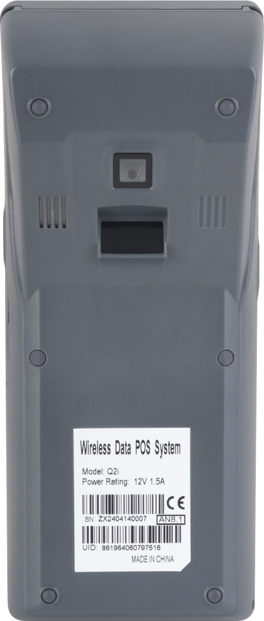 Q2i Android 11 POS Terminal with 58mm Receipt Printer & 1D Barcode Scanner