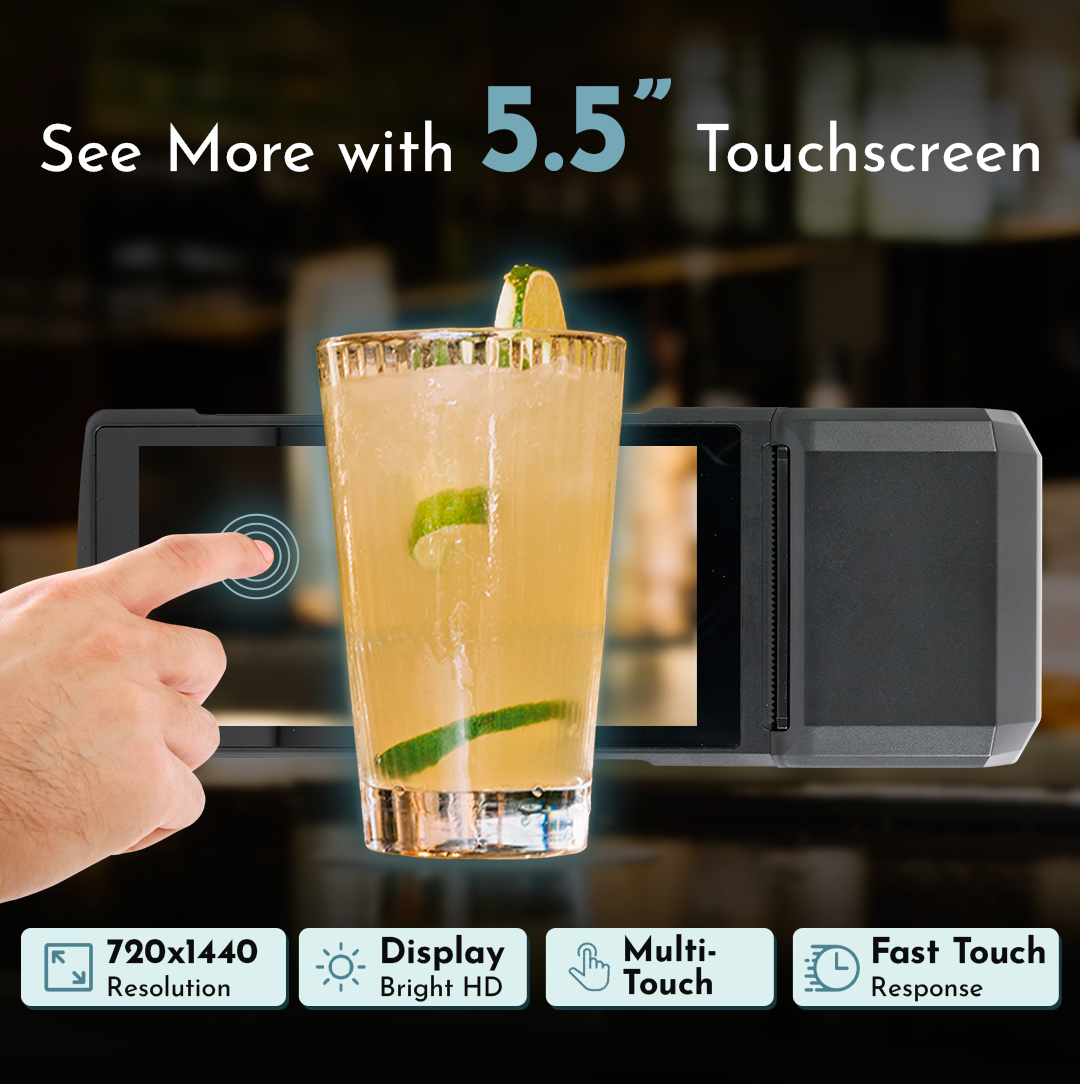 H10 Android POS Terminal with 58mm Receipt Printer