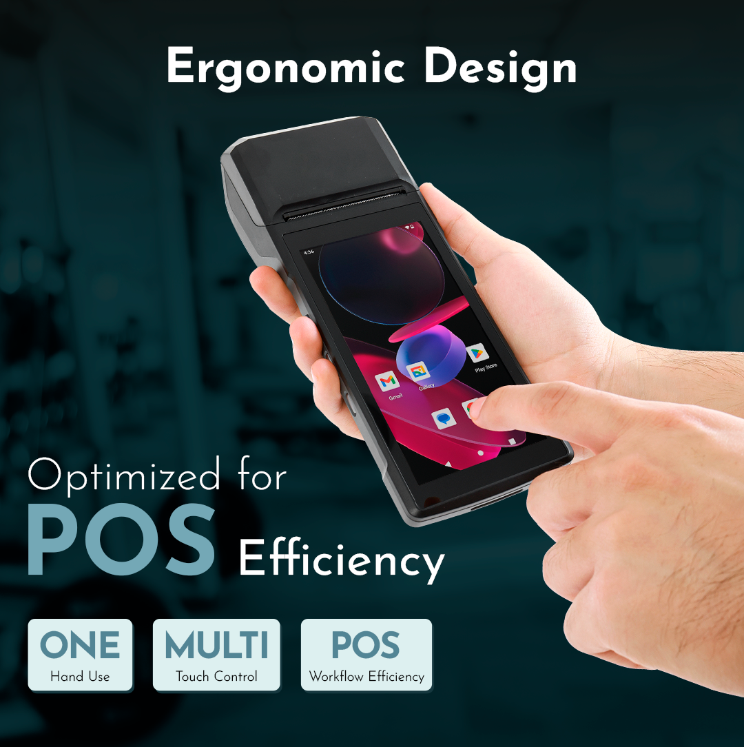 H10 Android POS Terminal with 58mm Receipt Printer