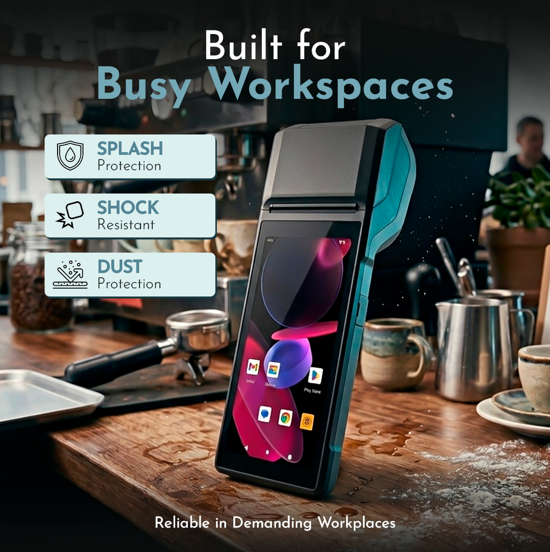 H10 Android POS Terminal with 58mm Receipt Printer