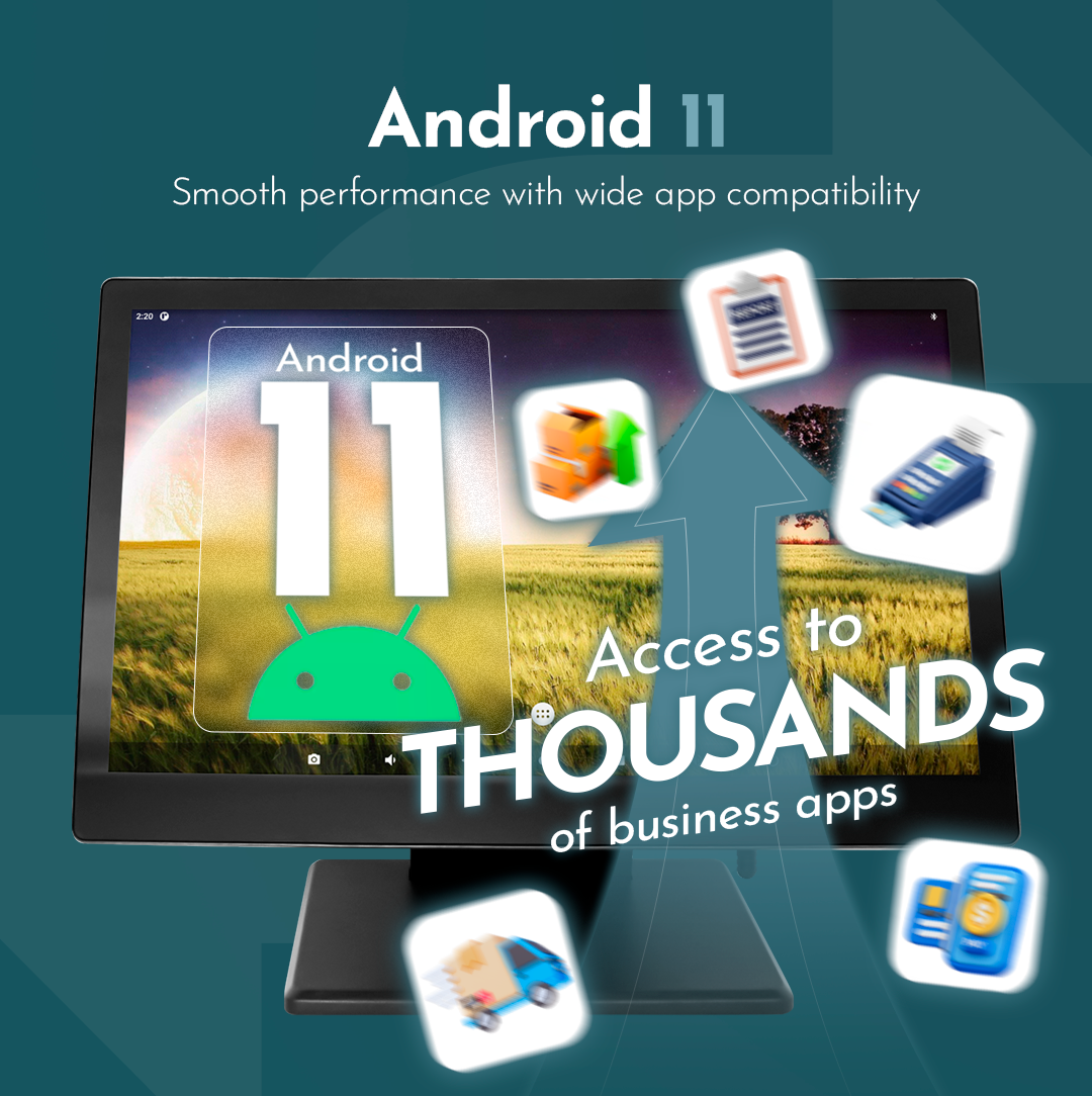 M8A Android 10 POS System – 15.6” Touchscreen Terminal for Retail & Restaurant