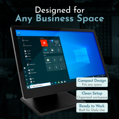 M8W Windows 10 POS System – 15.6” Touchscreen Terminal for Retail & Restaurant