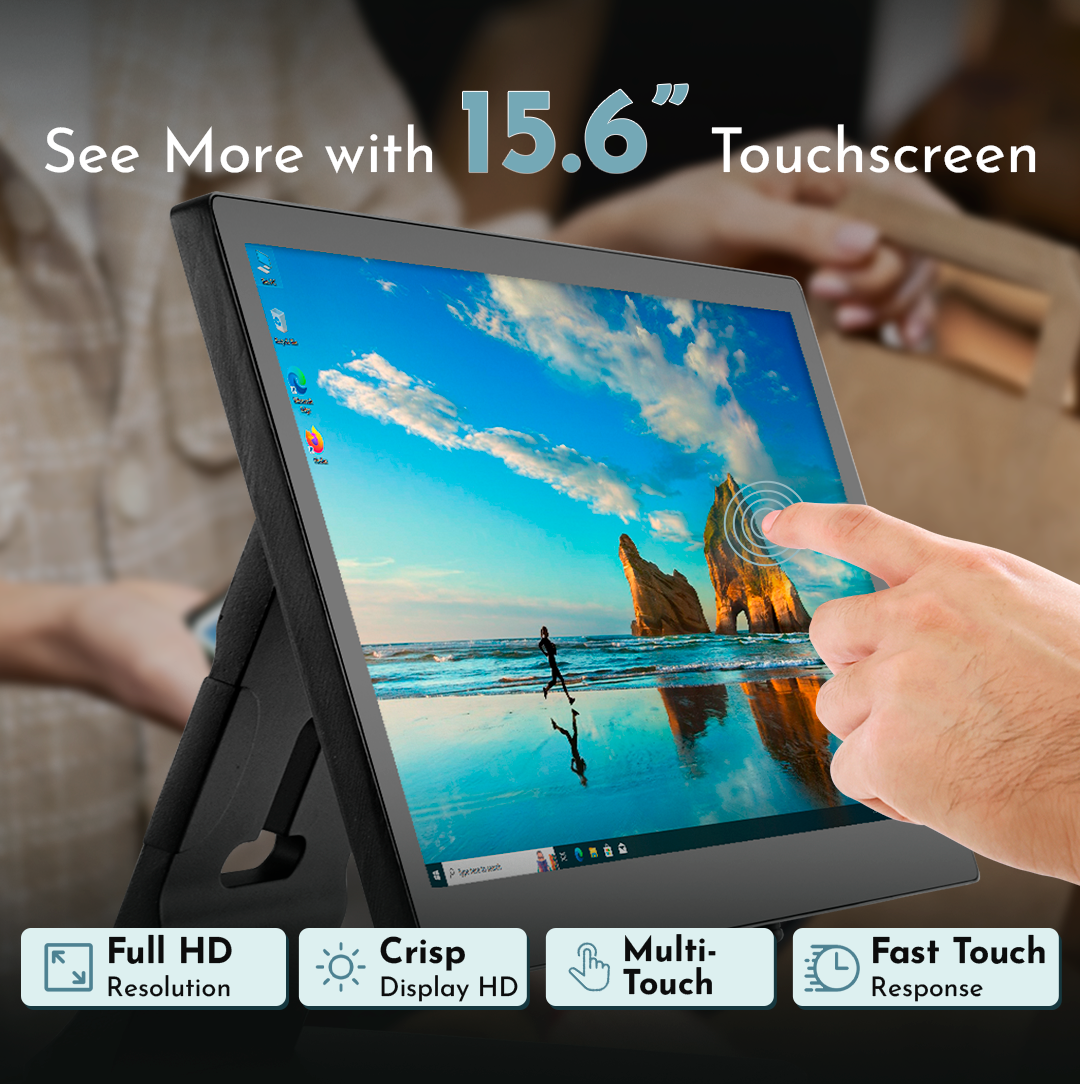 M8W Windows 10 POS System – 15.6” Touchscreen Terminal for Retail & Restaurant