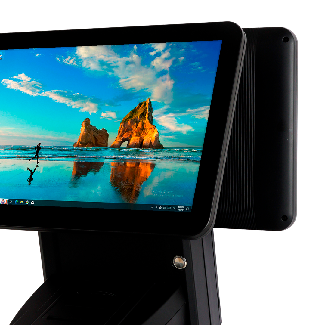 M9W Dual 15.6” Windows Countertop POS System with Receipt Printer
