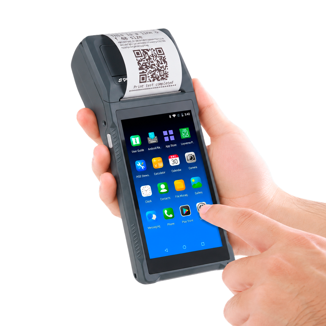 Q2i Android 11 POS Terminal with 58mm Receipt Printer & 1D Barcode Scanner